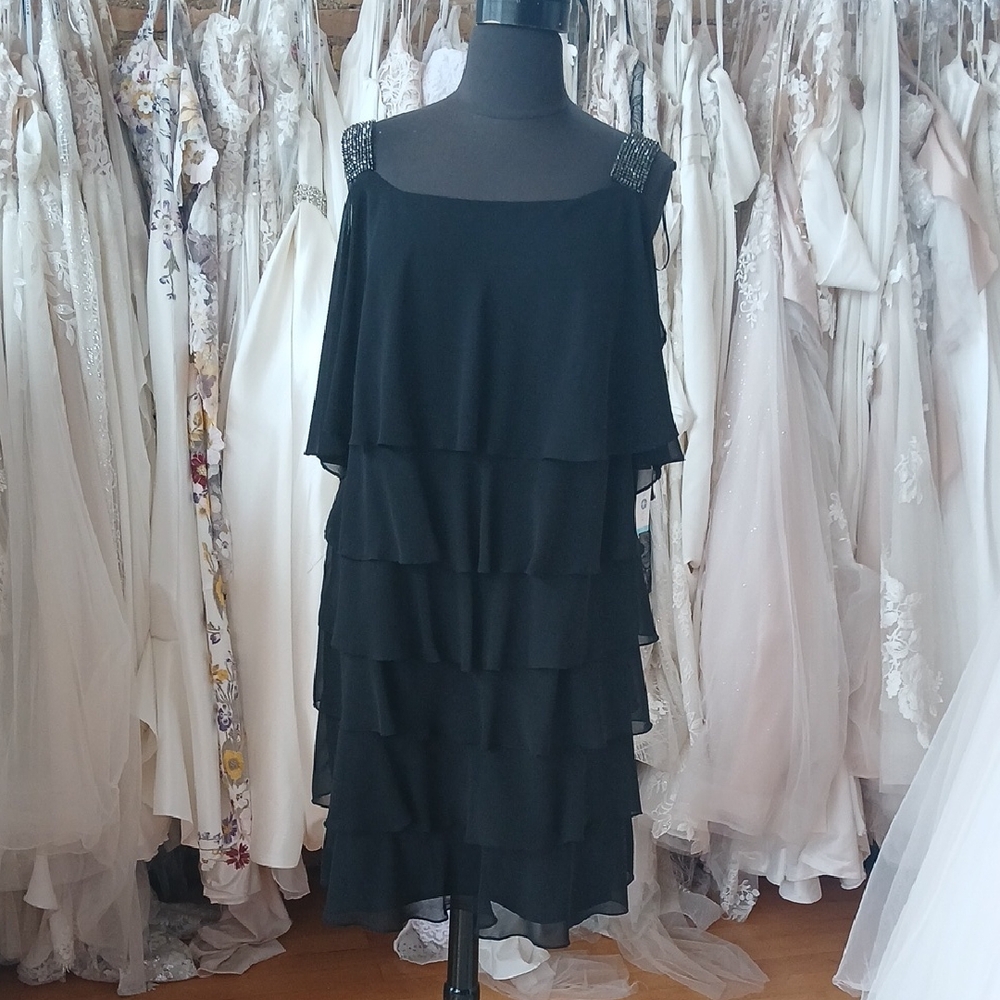Plus Size 24W Black Cocktail Dress